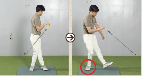 【NG】左右の揺れと足踏みが合わない『ゴルフは右手の使い方だけ覚えれば上手くなる』