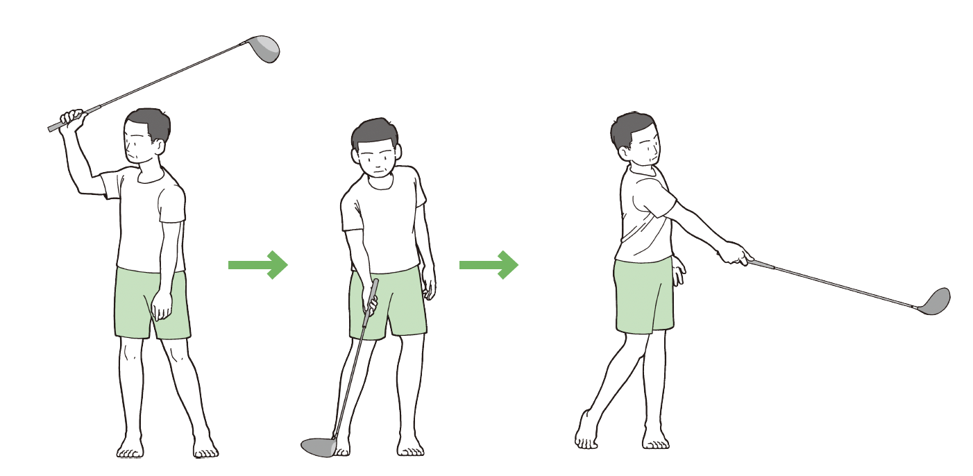 サイドスローでボールを投げる感覚『ゴルフ当たる！飛ばせる！スウィング解剖図鑑 イラストでわかる身体とクラブの正確な使い方』