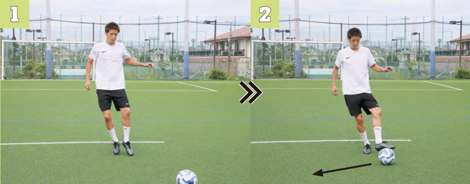 ボールを横に動かすトラップ『サッカー 局面を打開する デキる選手の動き方』