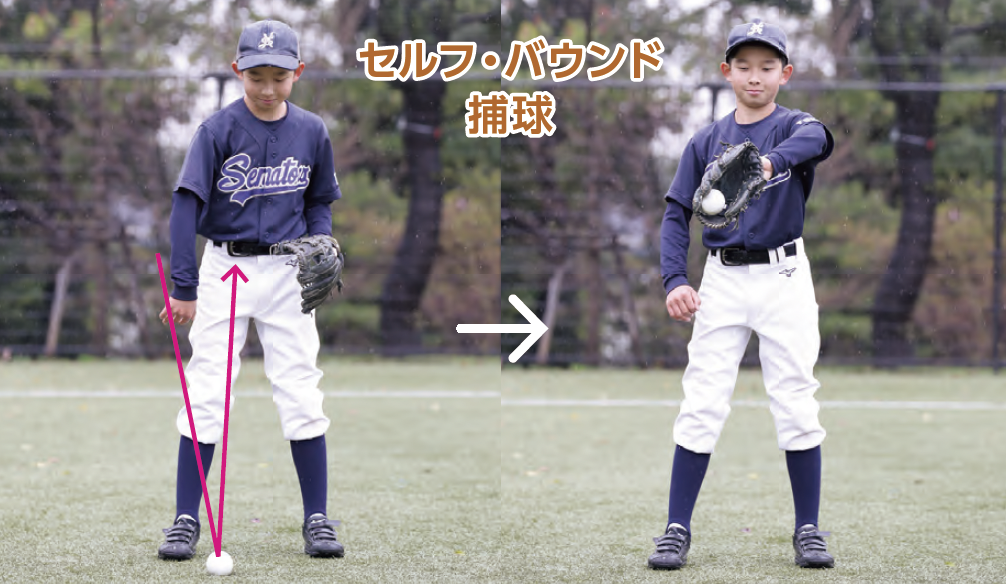 捕る練習法/セルフ・バウンド捕球『少年野球　デキる選手はやっている「打つ・走る・投げる・守る」』