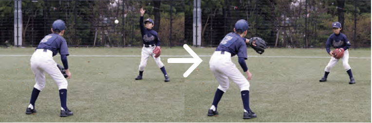 実際にボールを捕る/トスキャッチ『少年野球　デキる選手はやっている「打つ・走る・投げる・守る」』