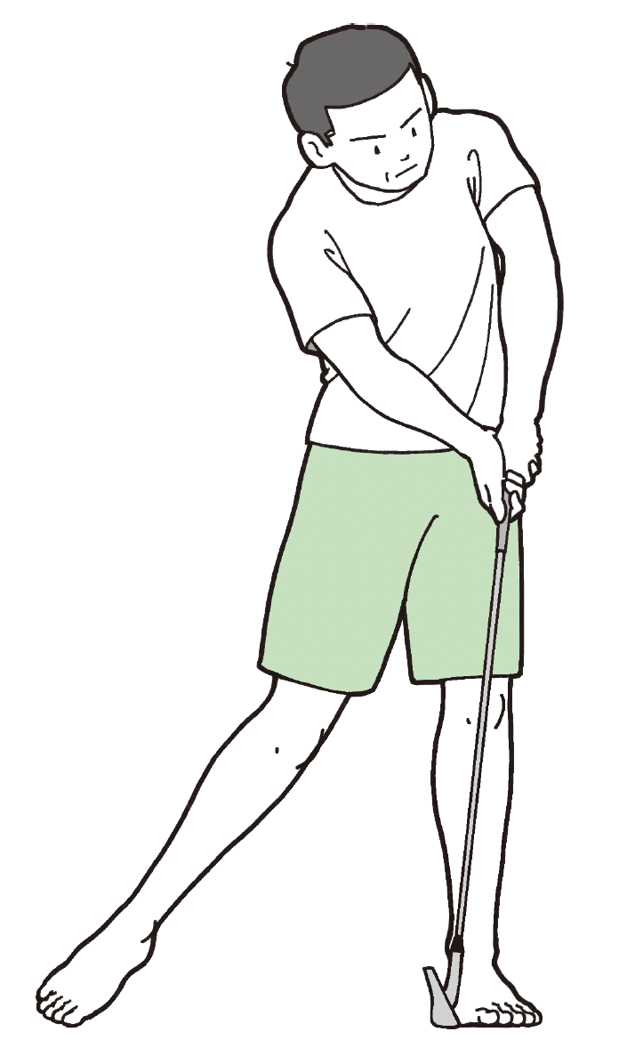 ヒジを曲げたまま力を抜かずに振る『ゴルフ当たる！飛ばせる！スウィング解剖図鑑 イラストでわかる身体とクラブの正確な使い方』