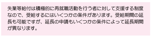 失業等給付の主な条件2【定年後も安心がずっと続くお金のつくり方】