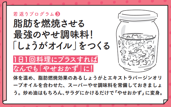 若返りプログラム③　脂肪を燃焼させる最強のやせ調味料！「しょうがオイル」をつくる【1週間で勝手に-10歳若返る体になるすごい方法】