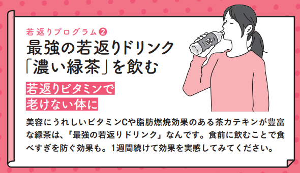 若返りプログラム②　最強の若返りドリンク「濃い緑茶」を飲む【1週間で勝手に-10歳若返る体になるすごい方法】