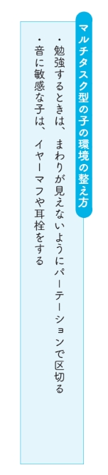 マルチタスク型の子に合わせて環境を整える【集中力 やる気 学力がアップする 頭のよい子が育つ家のしかけ】