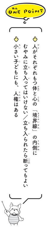 人によって境界線は違うONE POINT【12歳までに知っておきたい男の子のためのおうちでできる性教育】