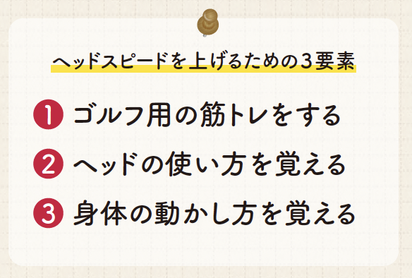 ヘッドスピードを上げるための３要素『筋力＆体力が低下しても250ヤード以上飛ばせる飛距離UP術』杉村良一