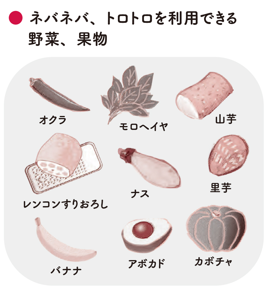 飲み込みやすい調理法【70歳からおいしく栄養がとれる食事のくふう】とろみをつけてのどごしをよくする食材2