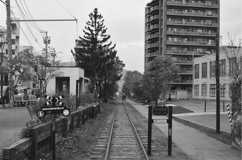 手宮線跡地。現在は、鉄路が敷かれたまま小樽市総合博物館へと続く散策路になっている。