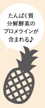 たんぱく質分解酵素のブロメラインが含まれる♪
